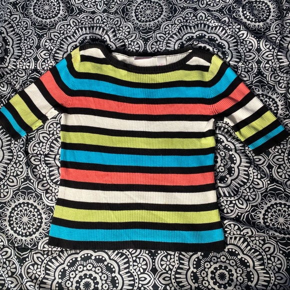Meg Allen Multi colored striped sweater shirt - Picture 5 of 5
